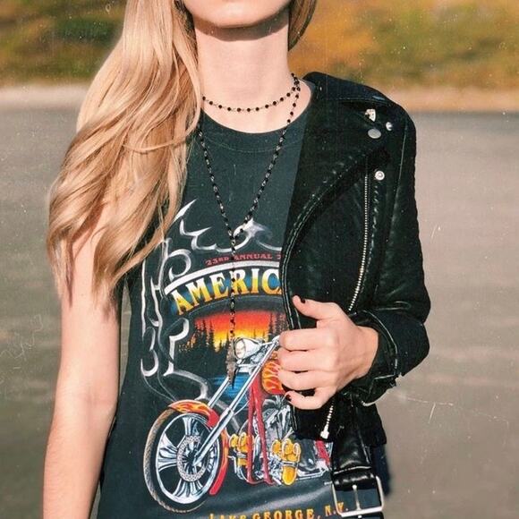 Vintage Americade Motorcycle Cutoff Tank Top - Picture 1 of 5